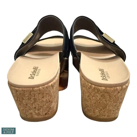 Dr. Scholl’s Cali Vibe Black Cork Wedge Sandals Women’s Size 8.5 Summer Style - Picture 12 of 16